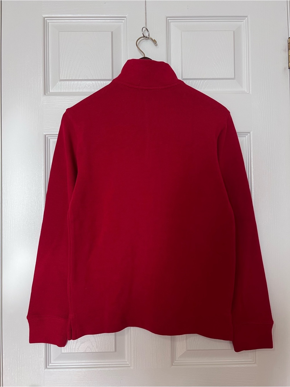 [NEW] Polo Ralph Lauren Red Estate Rib Quarter Zip Pullover Sweater Sz L (14-16) - Picture 5 of 12